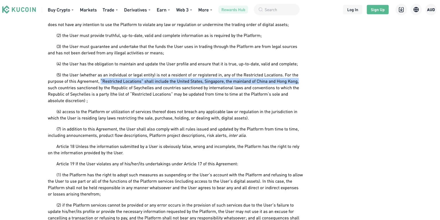 KuCoin Restricted Countries in 2023